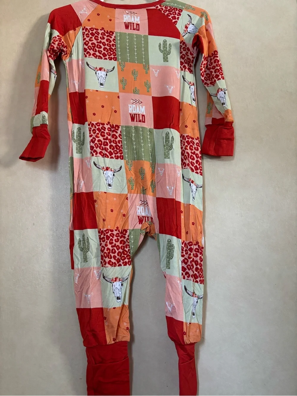 Coulter Kids Red & Multi Patchwork One-Piece Footie